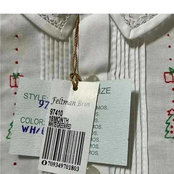 NEW Feltman Brothers Embroidered Holiday Bobby Suit Size 12-18Mo - Picture 3 of 4